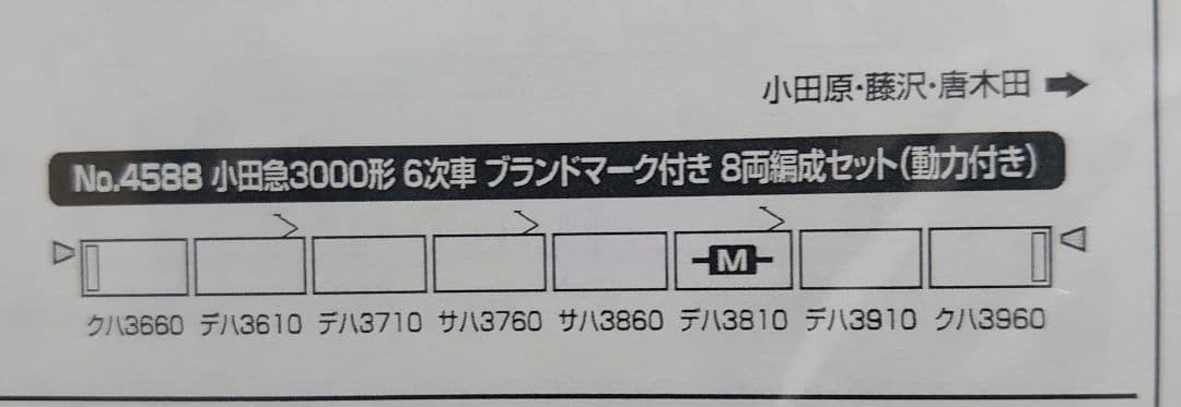 小田急 3000形 6次車 ブランドマーク付 8両 グリーンマックス 炭入仕上