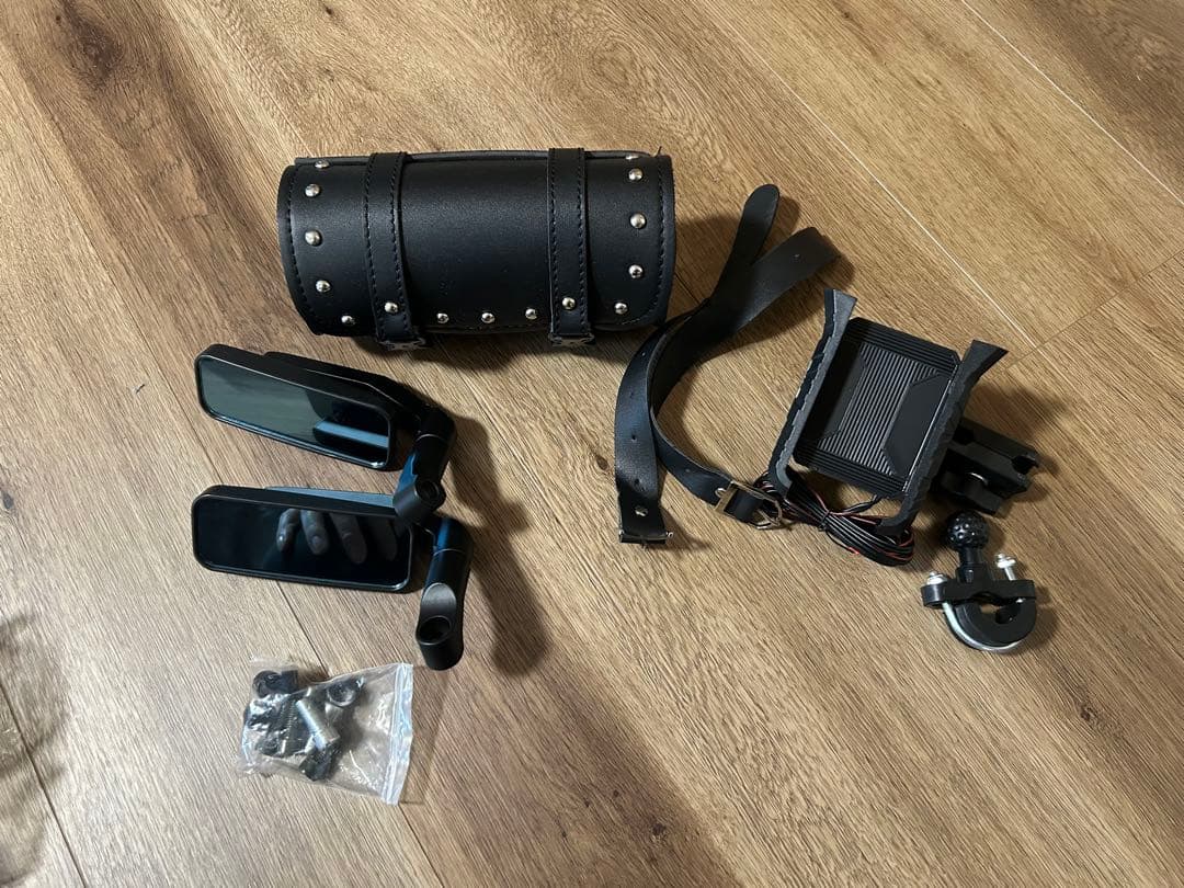 バイクミラー　ツールバッグ　スマホホルダー　セット販売