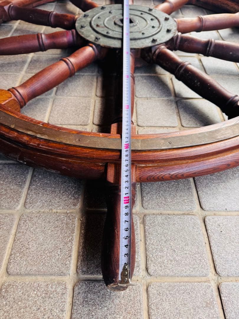 アンティーク　船舵　船輪　ビンテージ　ハンドル　木製　大型船