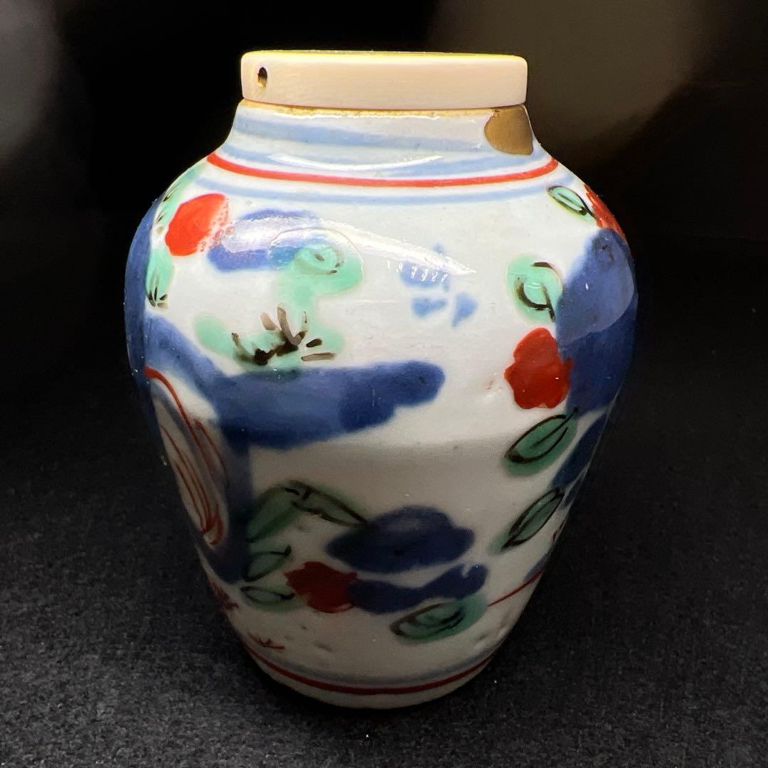 中国明時代　南京赤絵茶壷　極上蓋付　高さ9.3㎝　東Y7-1203☆2Fトヒオコ