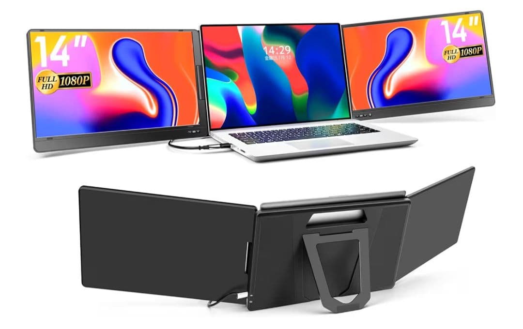 【超特価】3画面ディスプレイ 14インチ FHD 1080P トリプルモニター