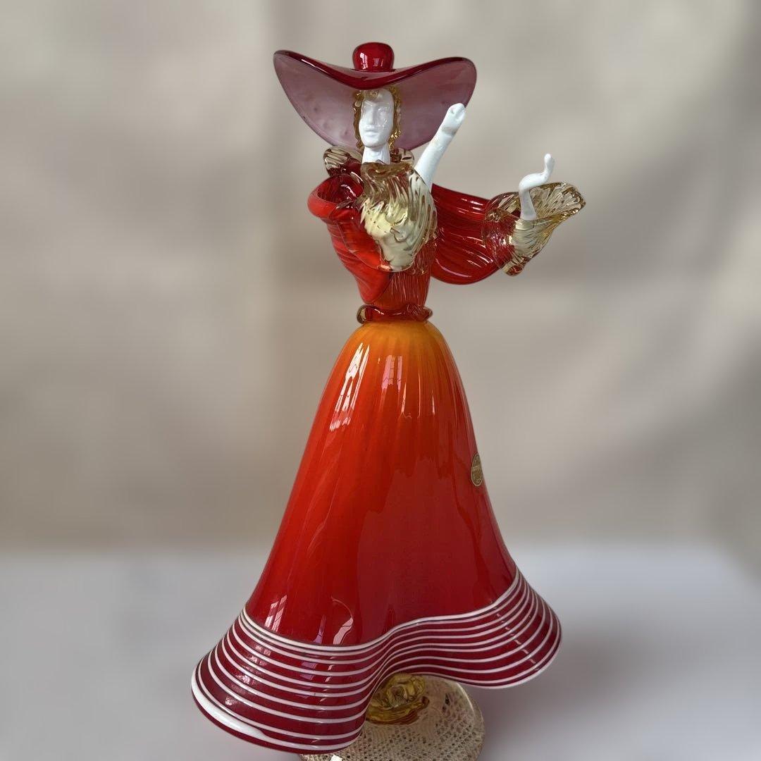 ベネチアングラス　ペア人形　ムラーノ　アンティーク