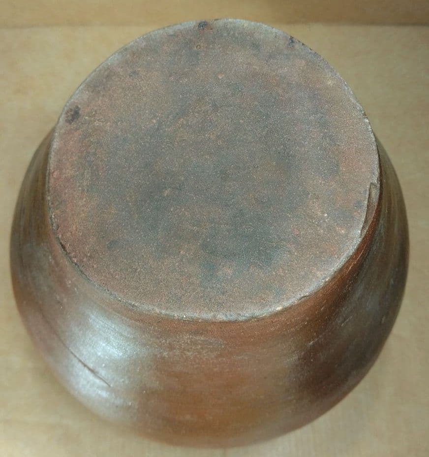 越前花入裏千家十六代 坐忘斎 書付箱 古越前(推定江戸期) 蹲 壷 六古窯