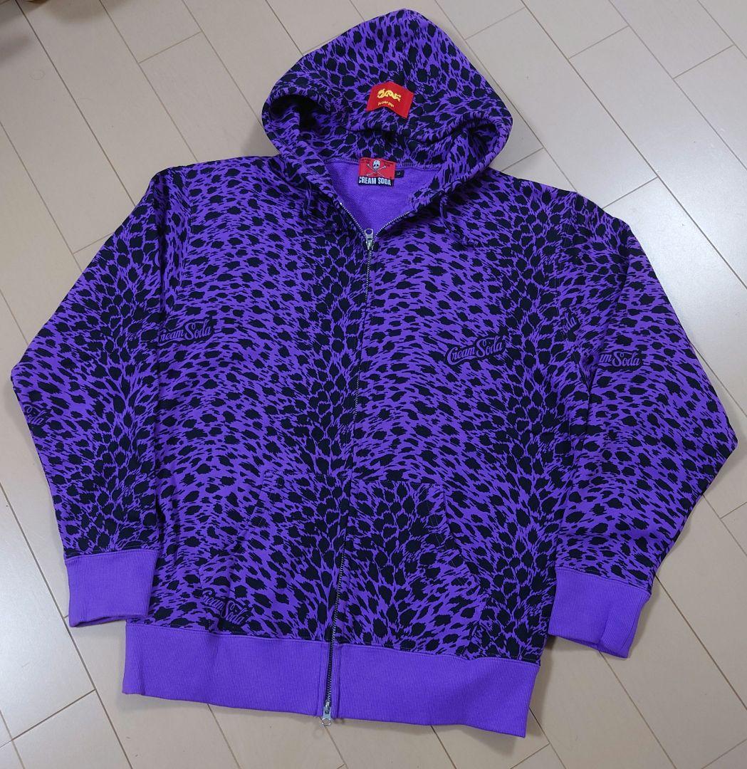 【CREAM SODA】クリームソーダ 50周年記念 ヒョウ柄ジップパーカー L
