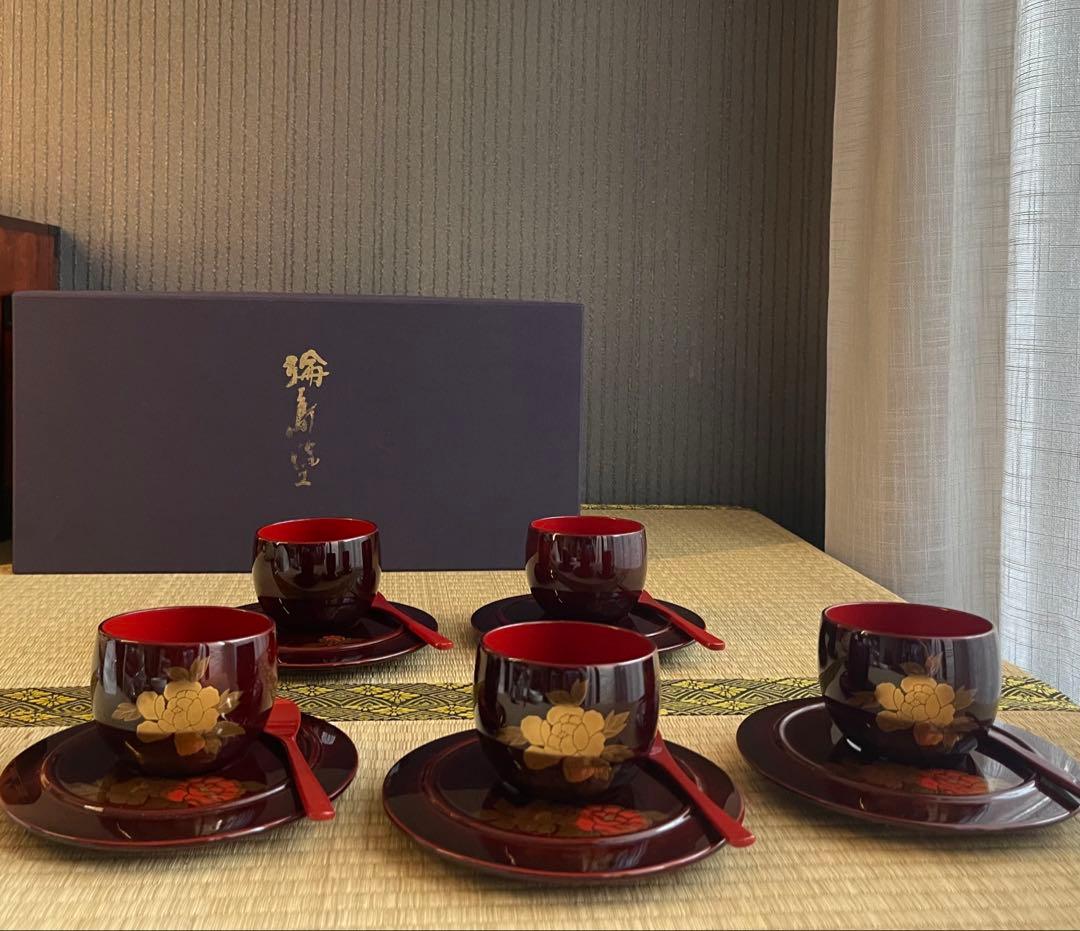 輪島塗 カップ ソーサー スプーン 5セット