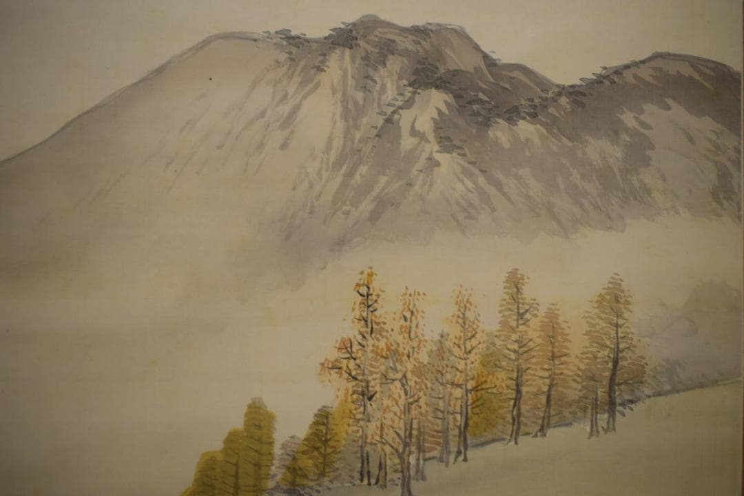 真作/大八木也香/山水/牛に童子図/布袋屋掛軸HJ-843