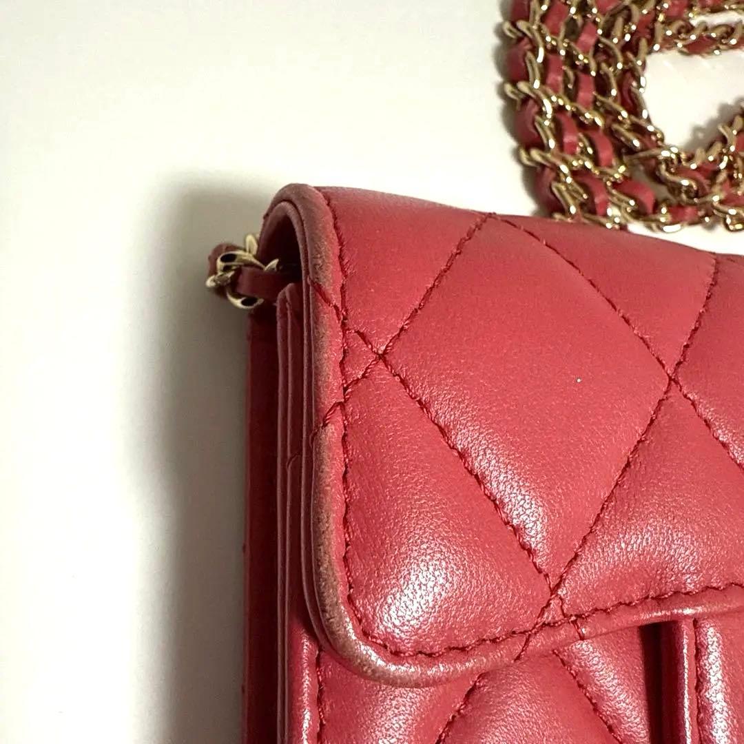 正規品 CHANEL ラムスキン チェーンクラッチ ミニポシェット
