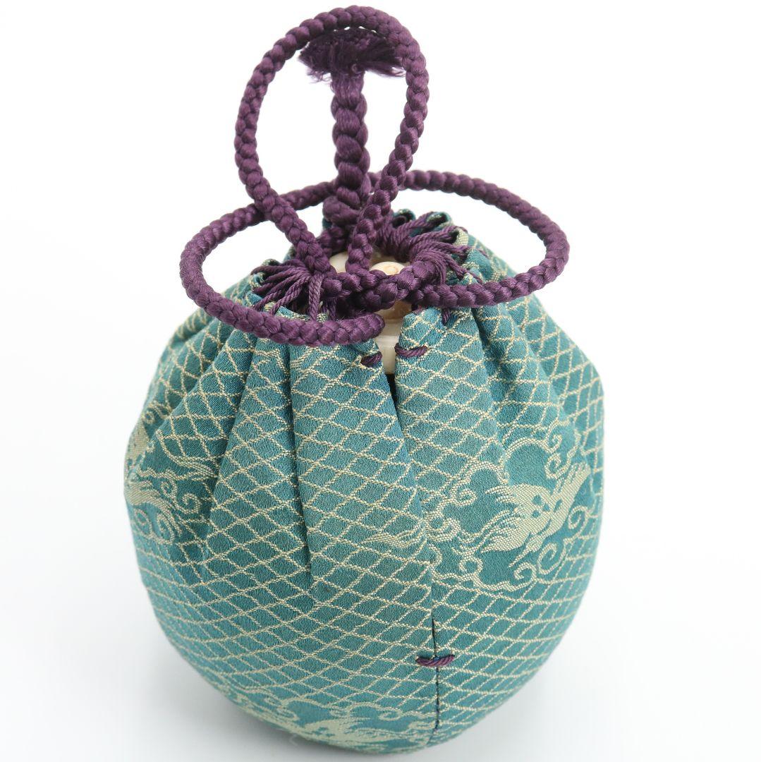 松本鐵山作 唐物 大名物写 珠光文琳茶入 有楽緞子仕覆 茶道具 共箱　V914