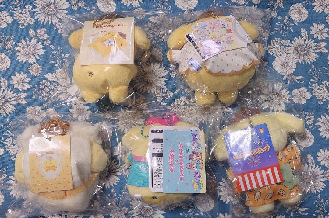 ポムポムプリン　ぬいぐるみ　レア　５個セット（新品未使用）おまけ付き♡