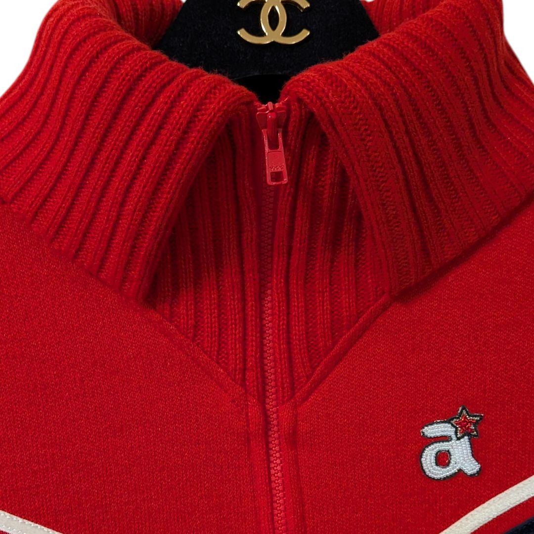 新品未使用 アルチビオ archivio フリンジ ブルゾン ニット ロゴ M