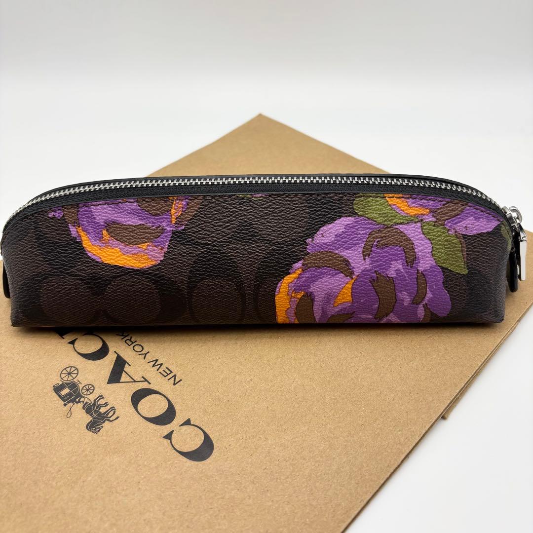 【COACH☆新品】ペンシル ケース・シグネチャー キャンバス・ローズ プリント