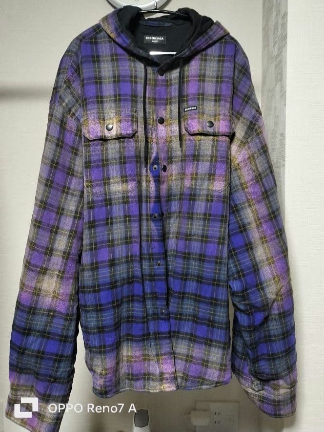 BALENCIAGA UNIFIT フード付きシャツジャケット 紫 XXS