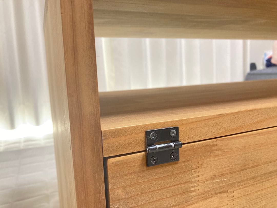 木製テレビボード テレビ台 ローボード フラップ扉付き ウォルナットカラー