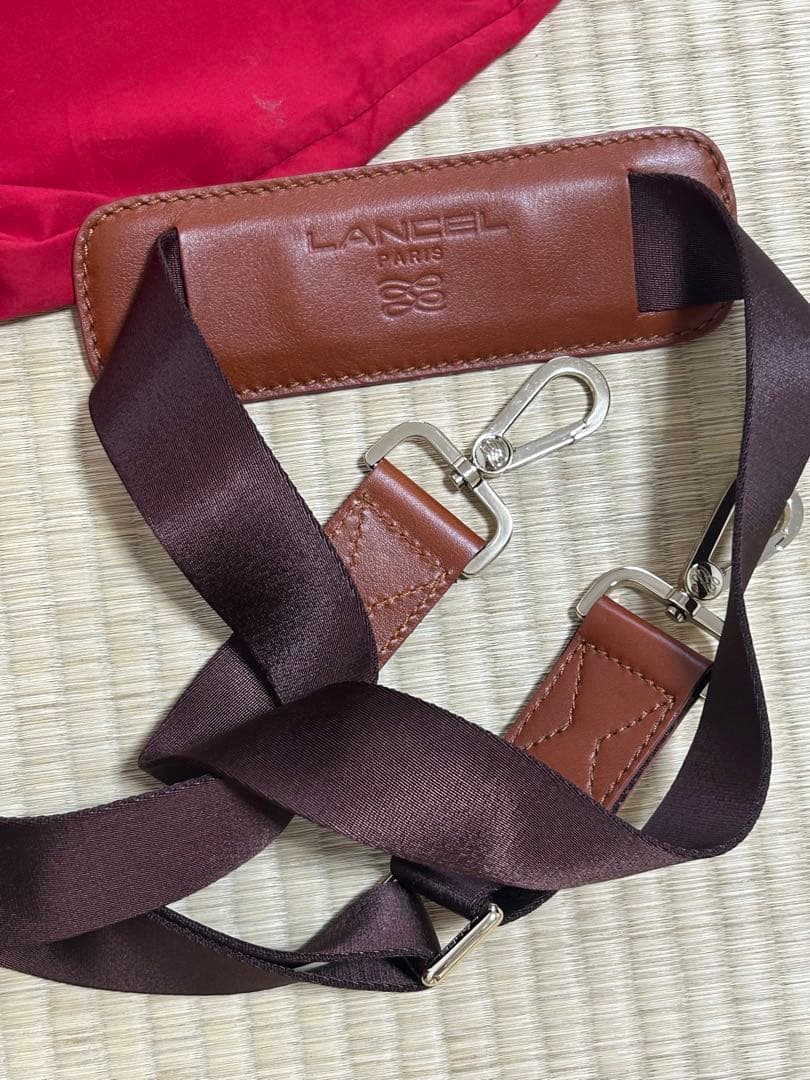 LANCELランセル ブラウンレザー ビジネスバッグ