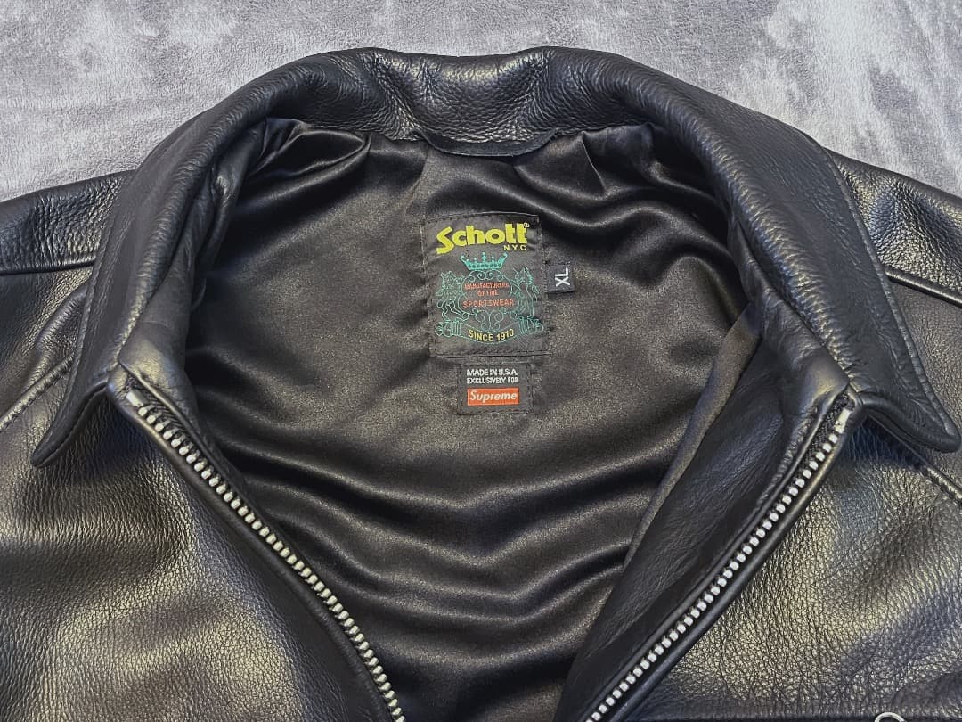 ジャケット・アウター Supreme Schott Leather Racer Jacket XL