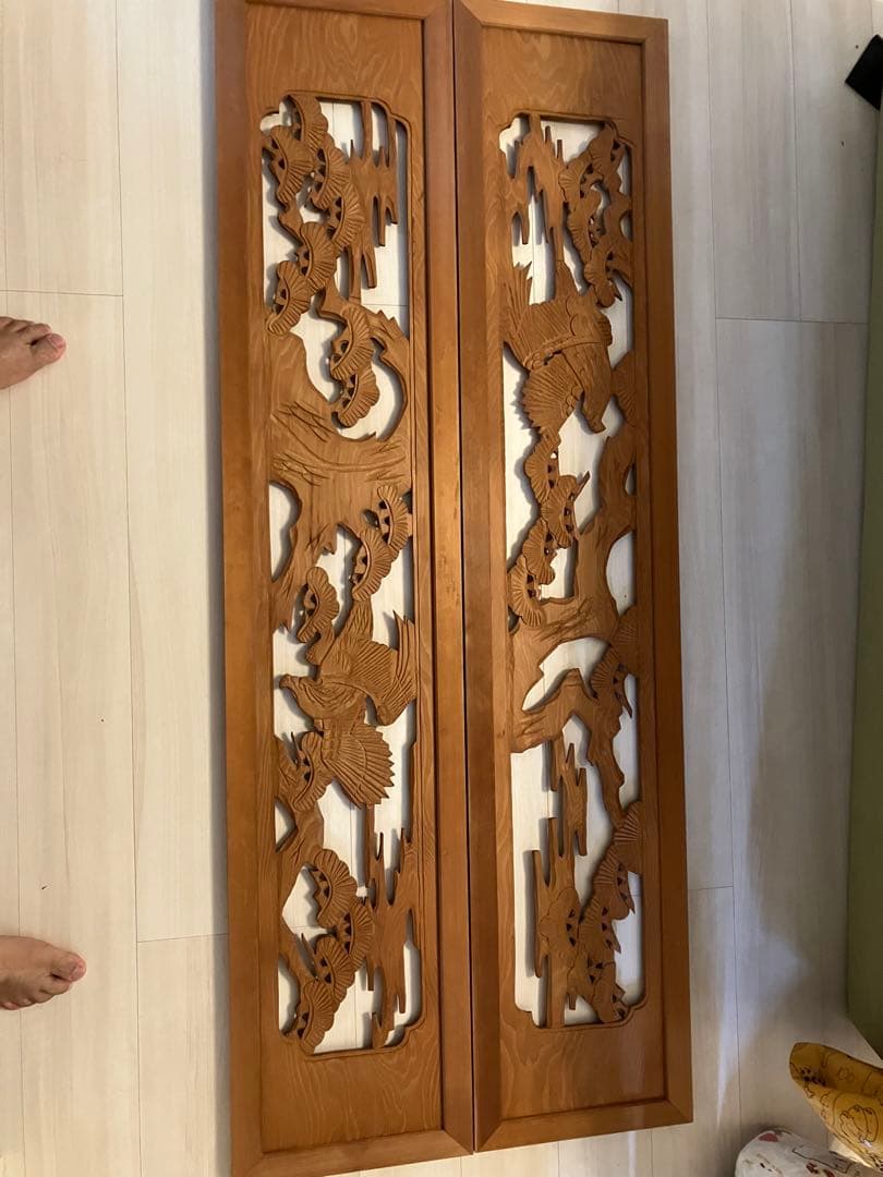 【欄間】和室 昭和 木工彫刻 木工細工