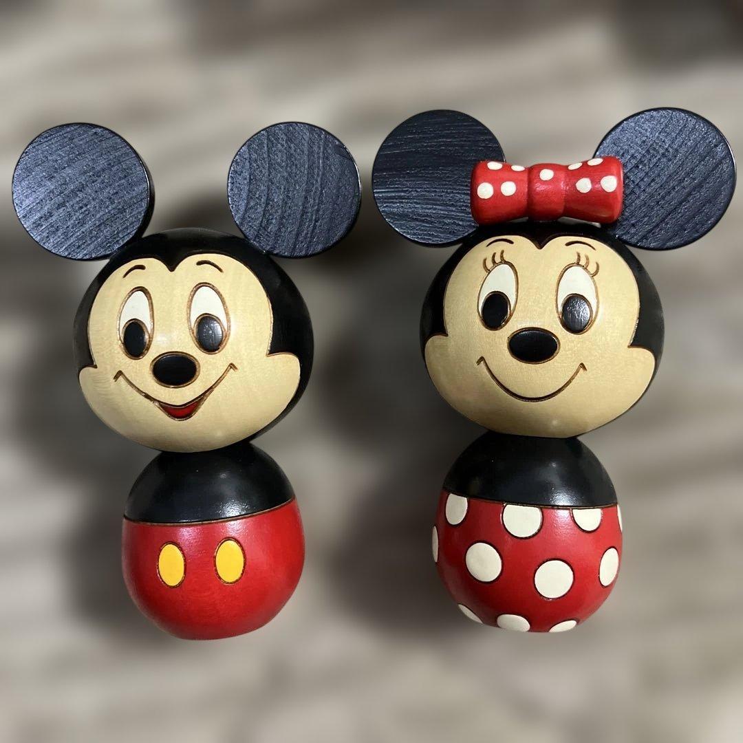 卯三郎　こけし　ディズニー　ミッキー　ミニー