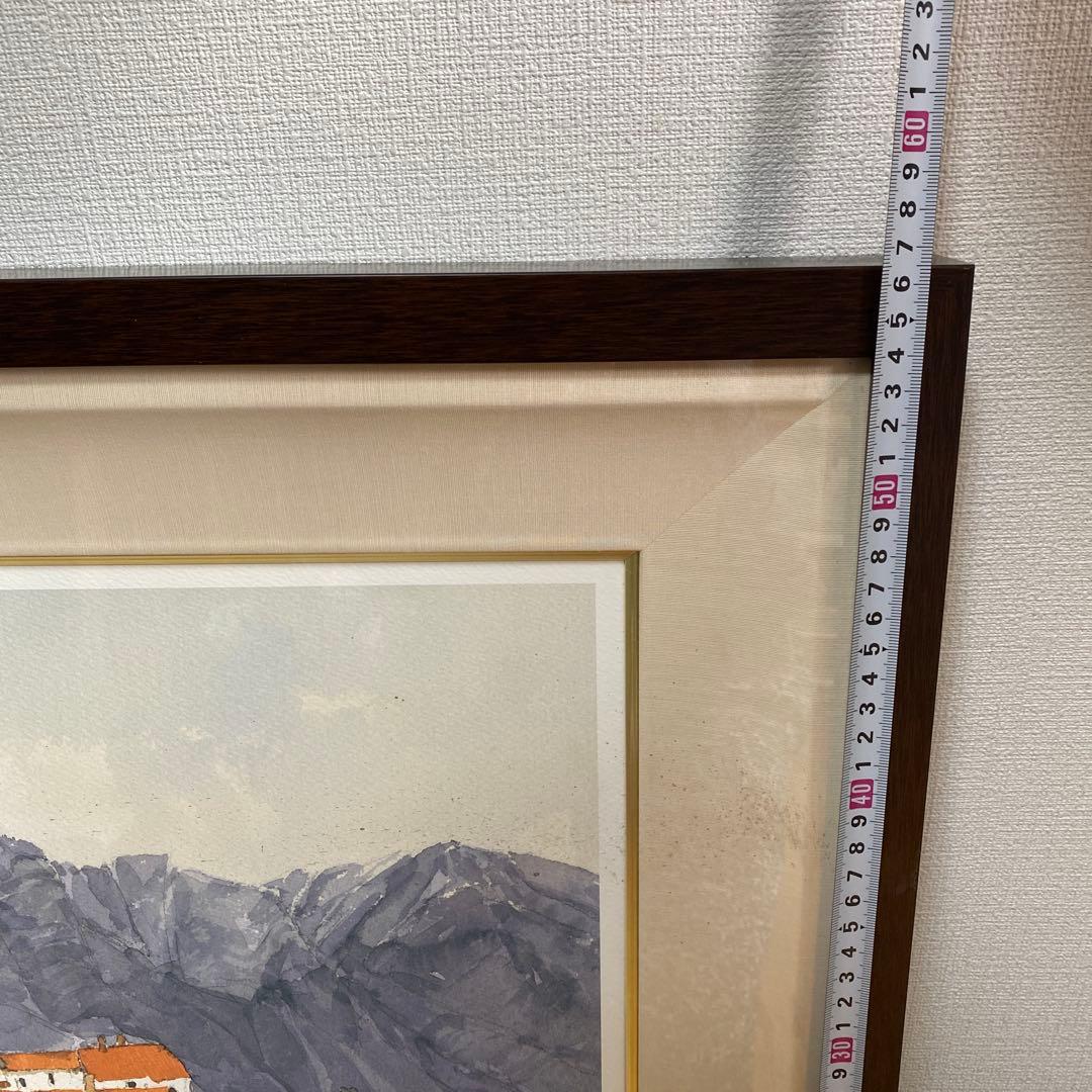 希少　サイン入り安野光雅版画『風景と出会い』コルチナダンペッツォの山13/100