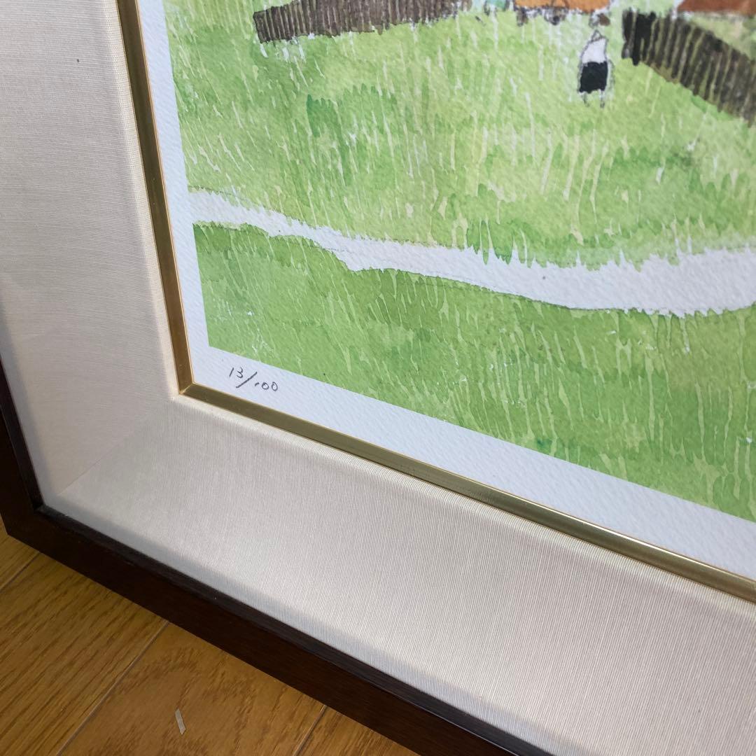 希少　サイン入り安野光雅版画『風景と出会い』コルチナダンペッツォの山13/100