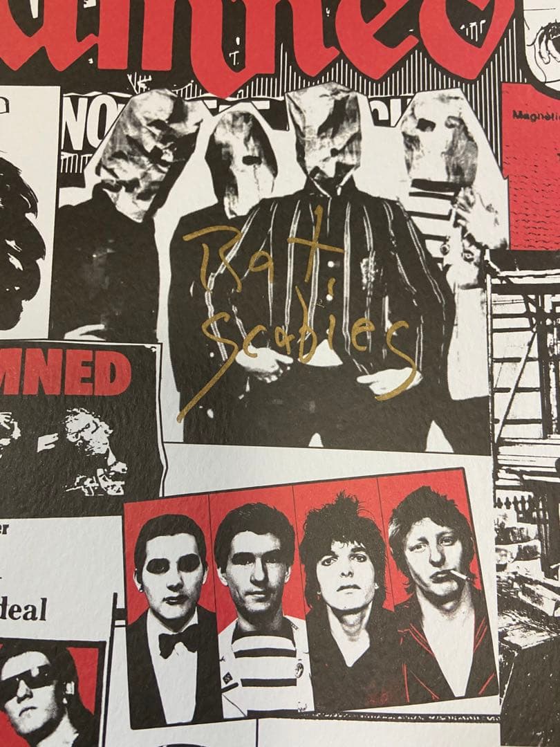 ダムド　the damned オリジナルメンバー直筆サイン入りポスター