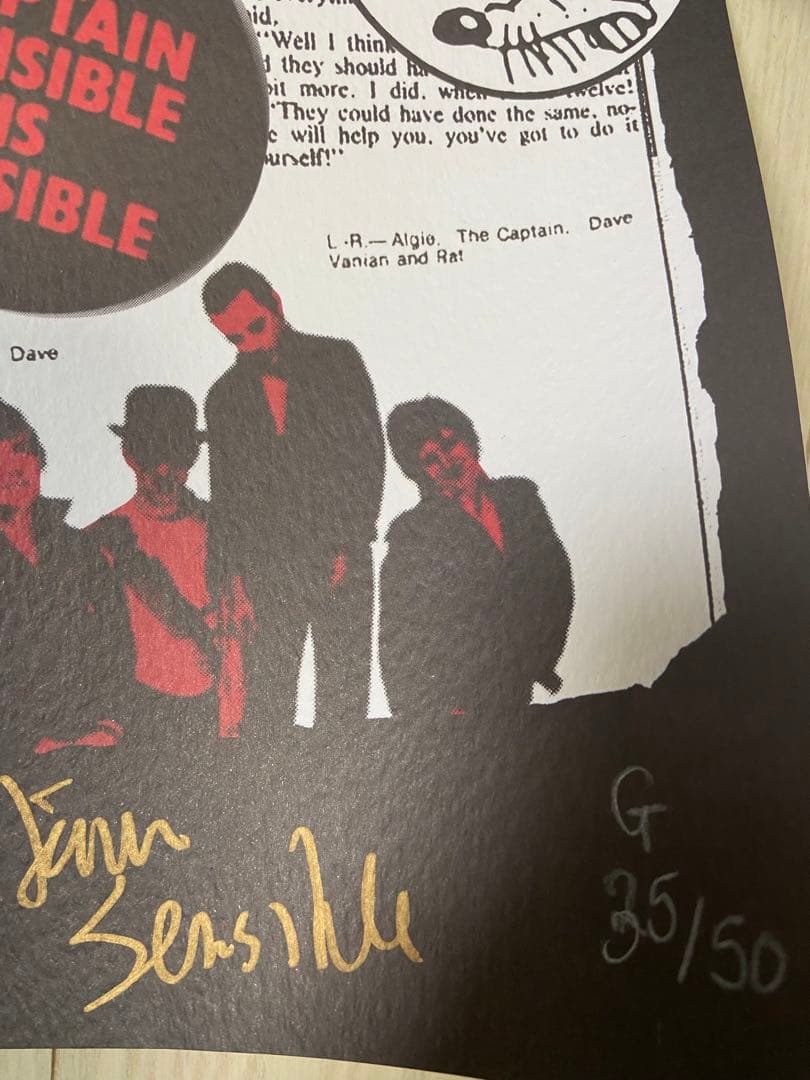 ダムド　the damned オリジナルメンバー直筆サイン入りポスター