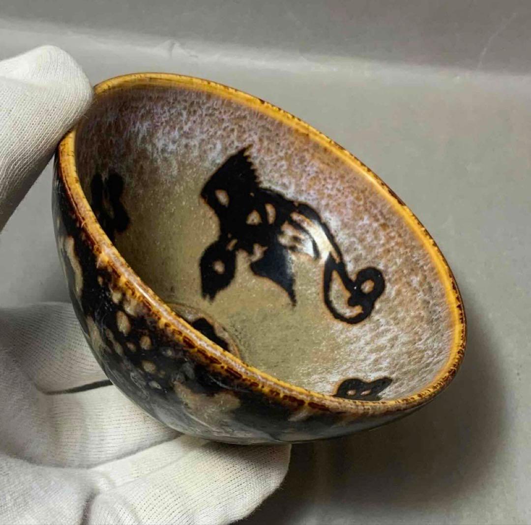 中国 花鳥紋茶碗　f2250216