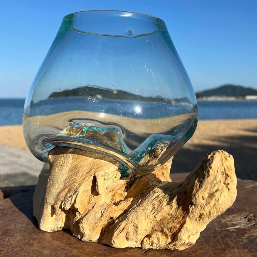 流木ガラスオブジェW18A 花瓶 金魚鉢 ガーデニング テラリウム 観賞魚 容器