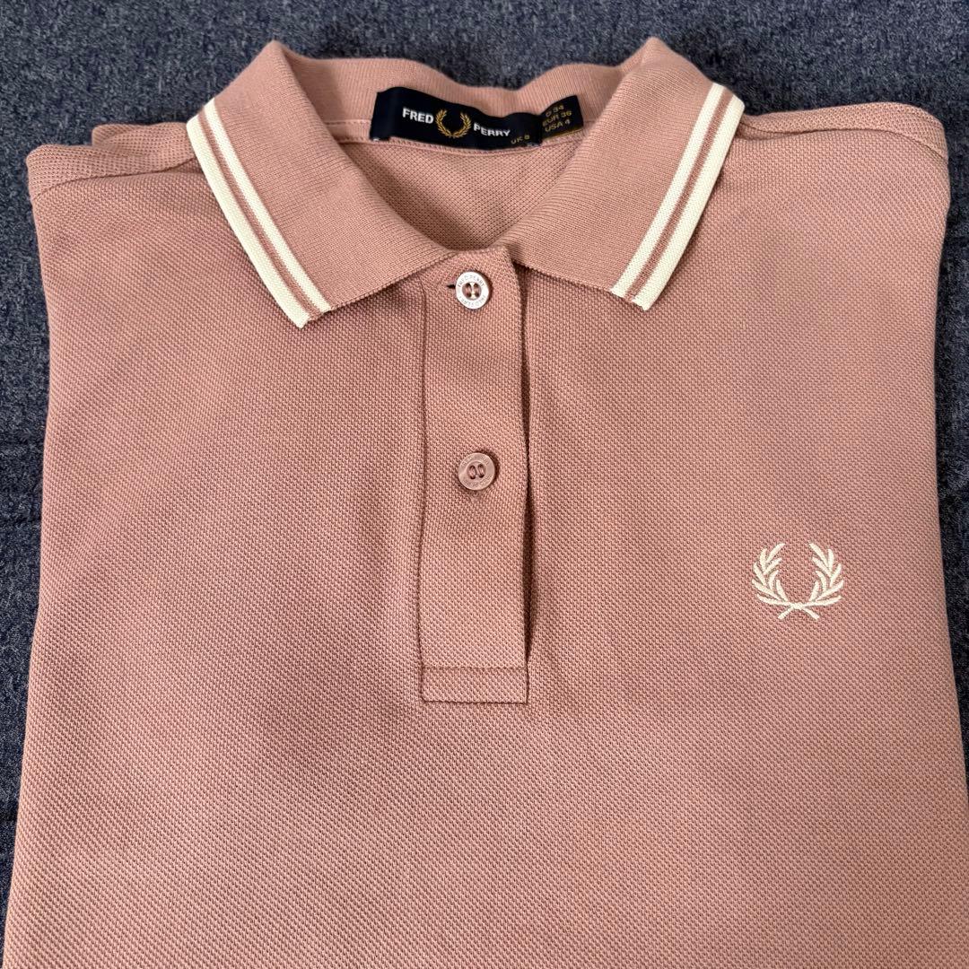 FRED PERRY ピンクポロシャツ UK 8