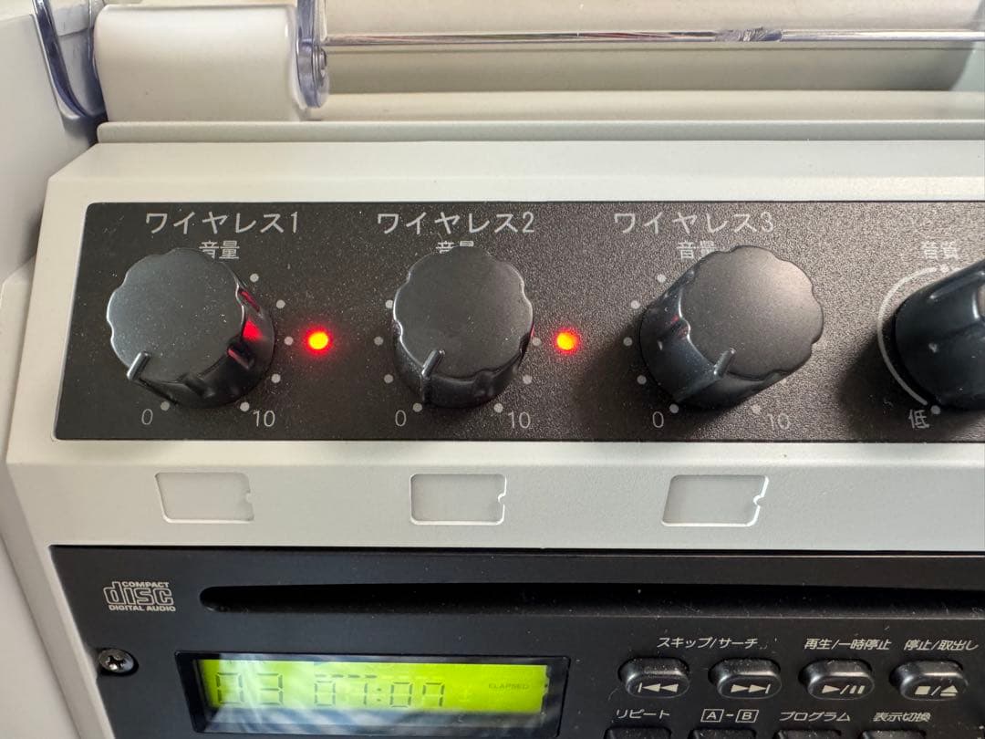 【zakk】CD再生ユニット付ユニペックス製ワイヤレスアンプ・マイクセット