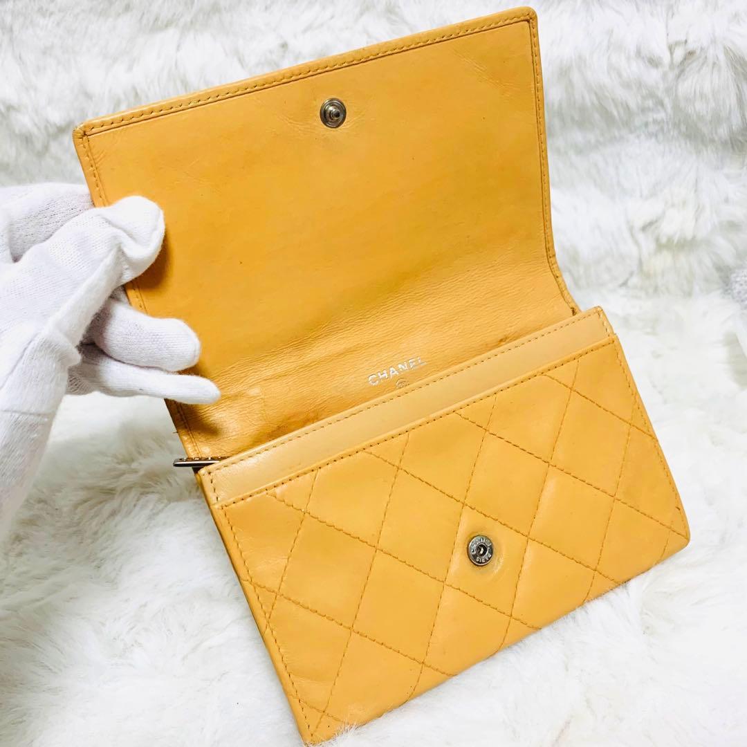 ななシャネル カンボンライン ミニ財布 ラムスキン ベージュ