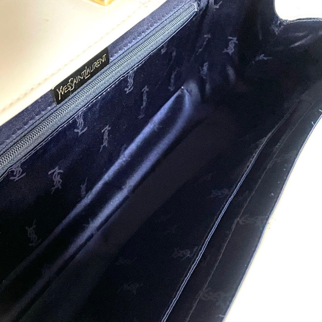 イヴサンローラン ハンドバッグ レディース レザー 革 皮 白 ホワイト