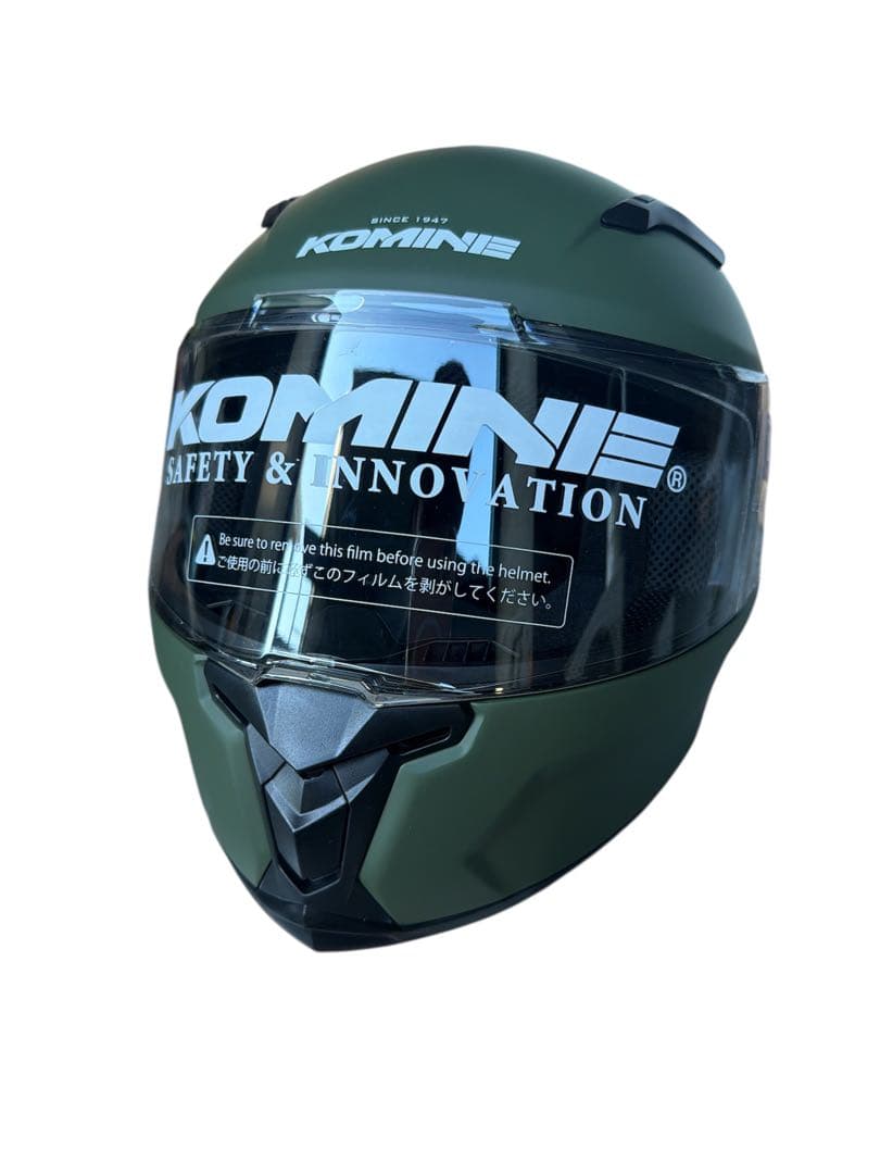 KOMINE フルフェイスヘルメット Mサイズ オリーブグリーン