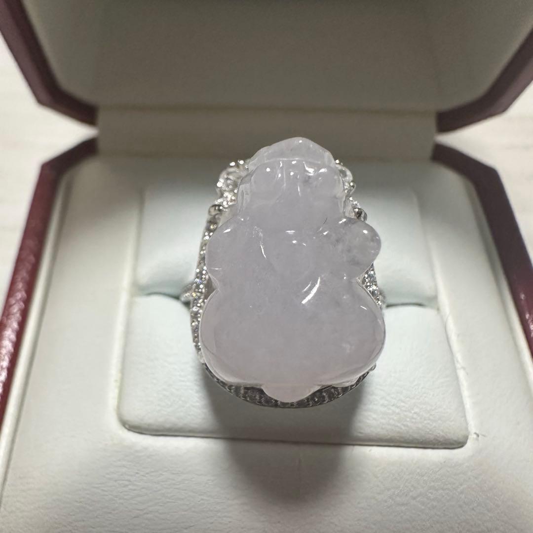 天然ミャンマー産A貨翡翠（ヒスイ）の貔貅リング フリーサイズ