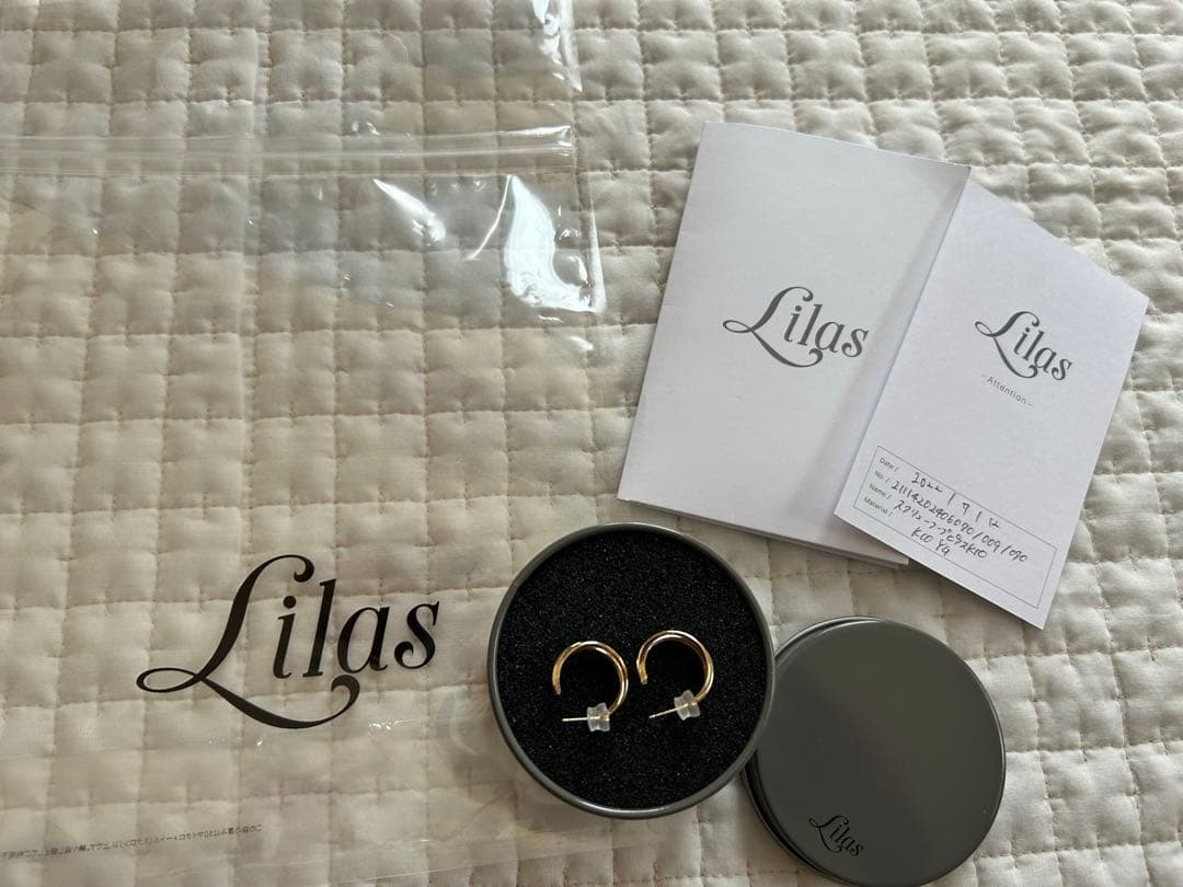 Lilas リラ⭐️スクリューフープピアス K10