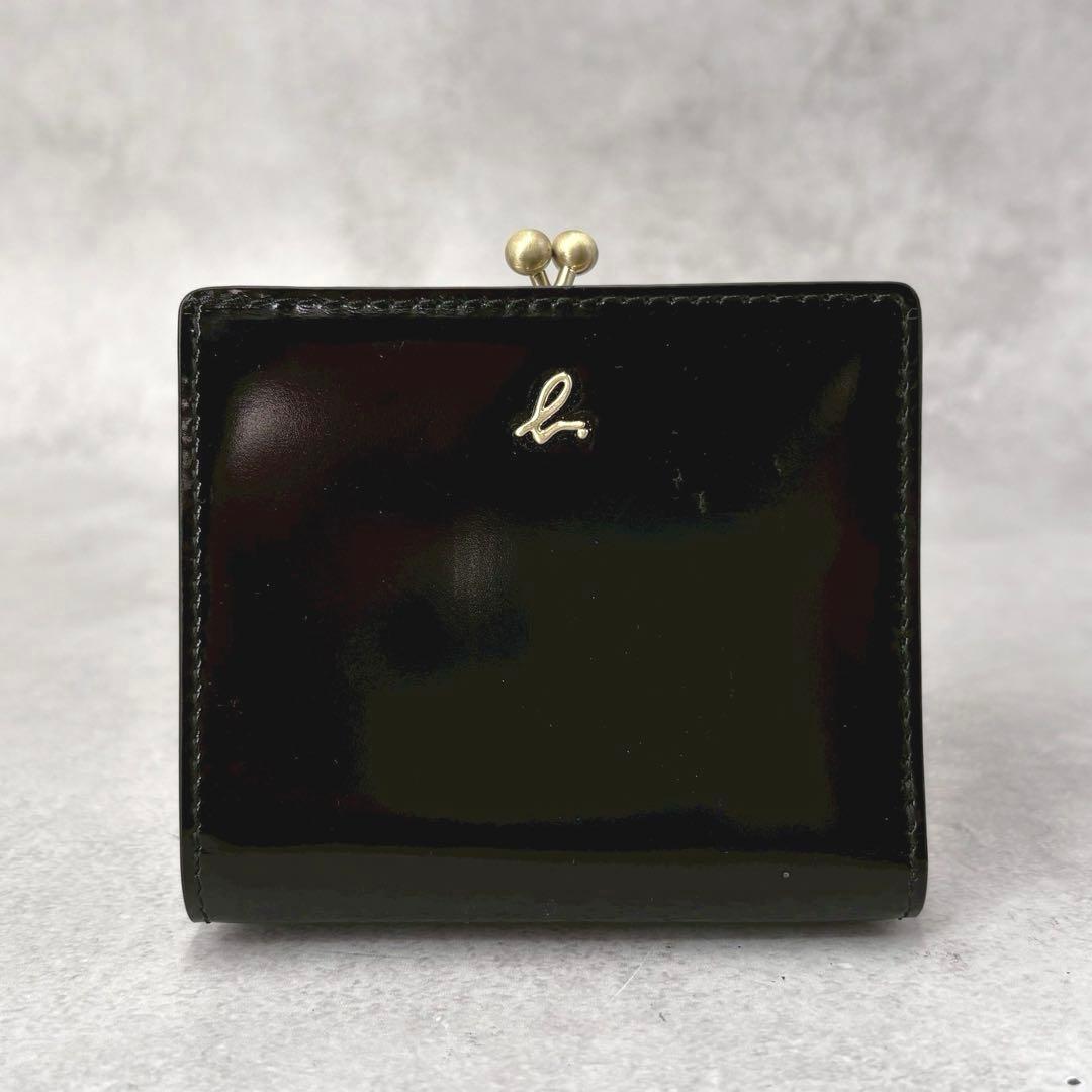 専用【美品】アニエスベー 24年モデル 二つ折り財布 がま口 黒 ボルドー