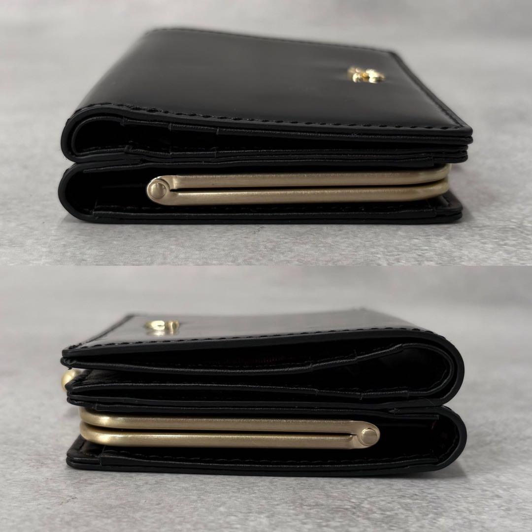 専用【美品】アニエスベー 24年モデル 二つ折り財布 がま口 黒 ボルドー