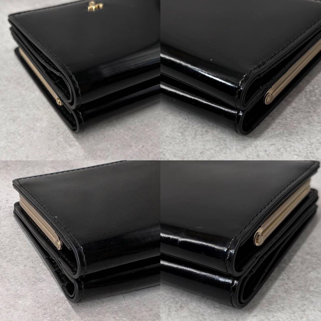 専用【美品】アニエスベー 24年モデル 二つ折り財布 がま口 黒 ボルドー