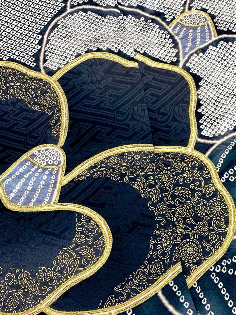 コラボ振袖 葵衣×V サンク 仮絵羽 正絹 金駒 金彩 未仕立て品 八掛付