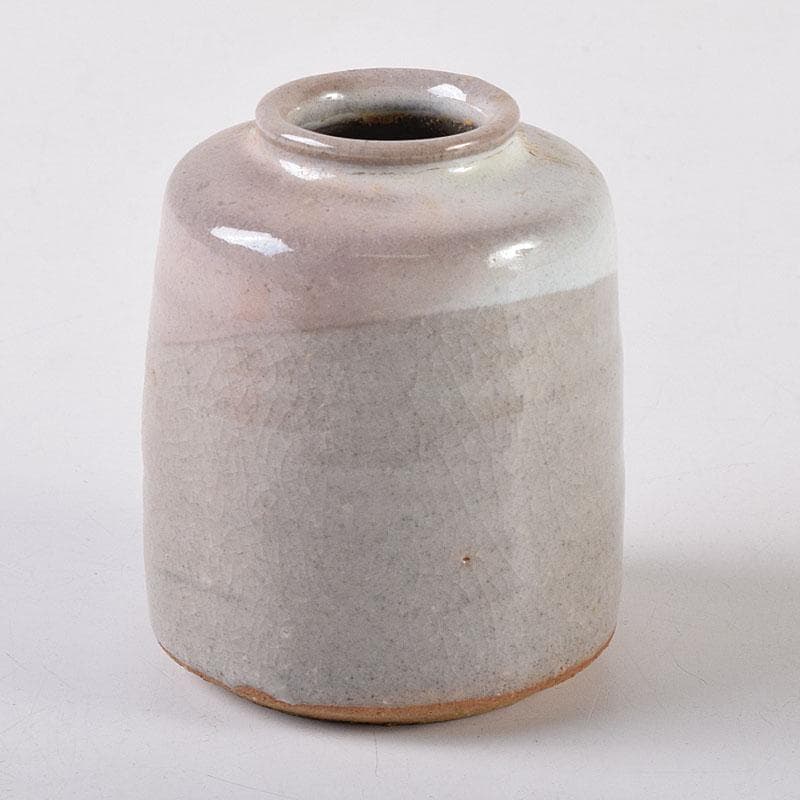 茶道具　萩焼　天寵山　七代　兼田三左エ門造　肩衝茶入　仕覆付　共箱　V　8140