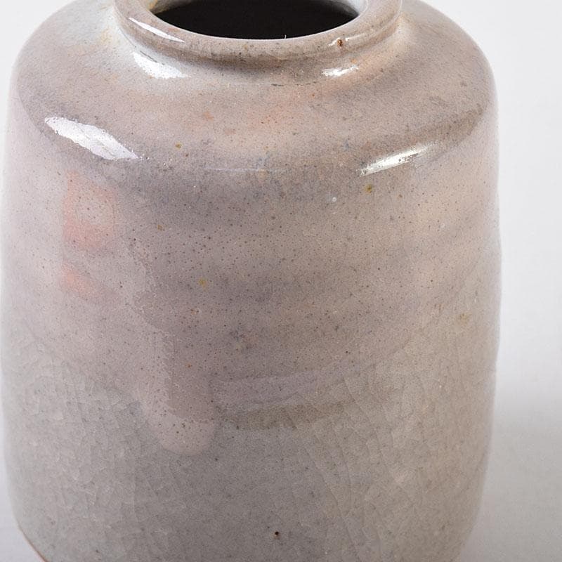 茶道具　萩焼　天寵山　七代　兼田三左エ門造　肩衝茶入　仕覆付　共箱　V　8140