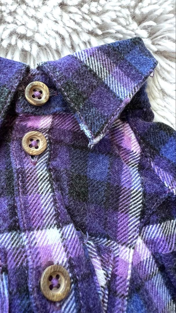 希少で極美品❣️色がとっても素敵です❣️Atelier GGネルシャツ/紫/2ハーフ