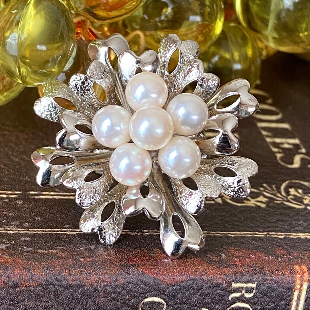 SILVER あこや真珠　パール　2連ネックレス チャーム　結婚式　入学式