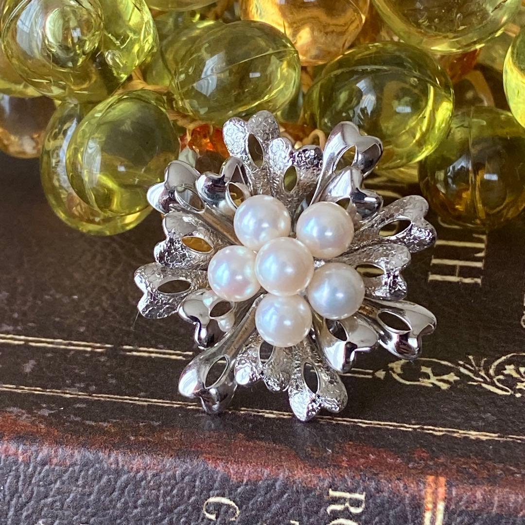 SILVER あこや真珠　パール　2連ネックレス チャーム　結婚式　入学式