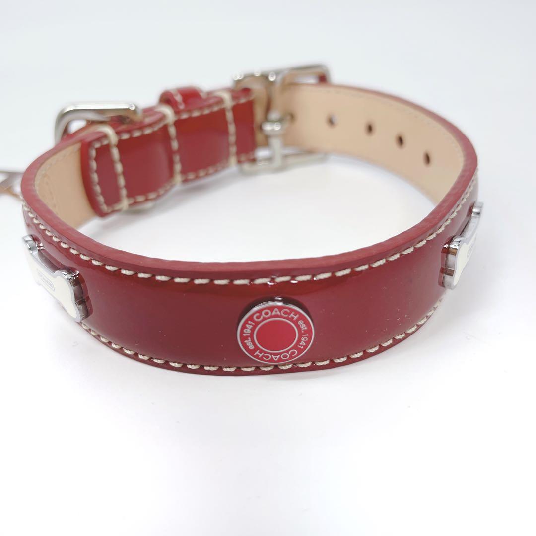 Ayu★mi 様:::COACH 犬用首輪 XS 未使用タグ付 レッド パテント
