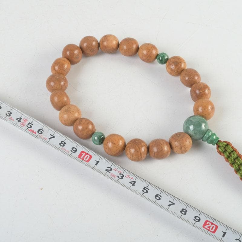 仏教美術　本翡翠　龍眼菩提珠　数珠　念珠　共箱　N　9441