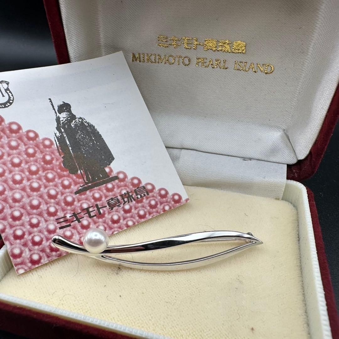 極美品✨　MIKIMOTO ミキモト　パール　ブローチ　ロゴ　刻印　1263
