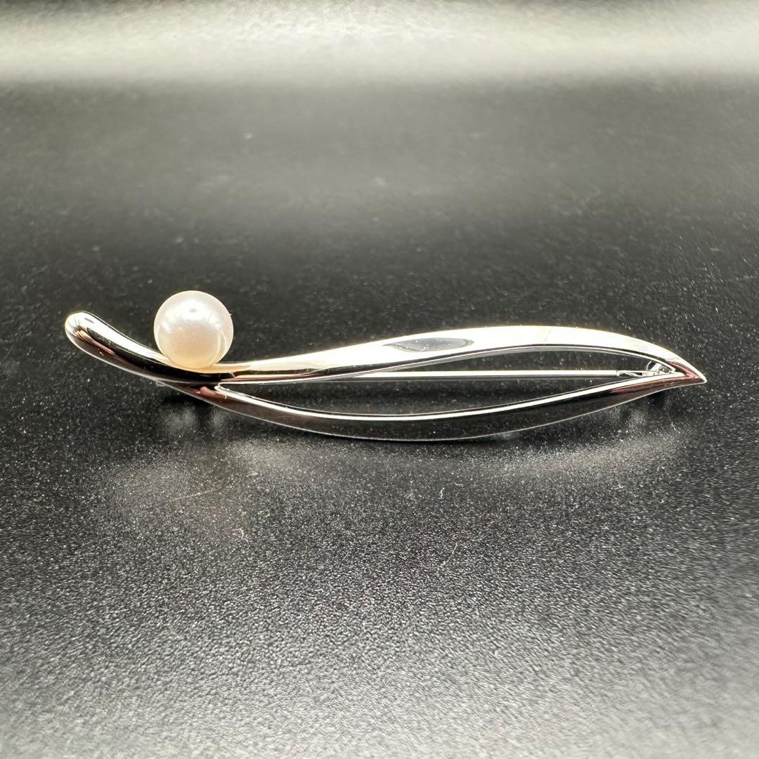 極美品✨　MIKIMOTO ミキモト　パール　ブローチ　ロゴ　刻印　1263