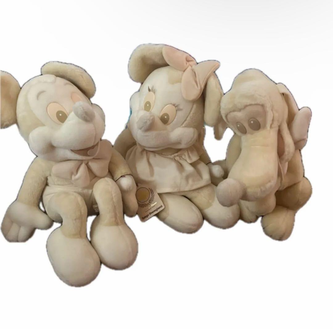 ホワイトミッキーマウス&ミニーマウス＆プルート　 東京ディズニーランドぬいぐるみ