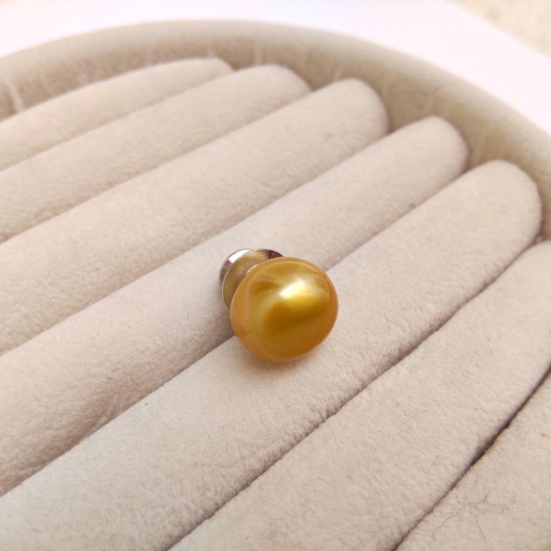 大粒 ゴールデンパール ピンタック 11×12mm 南洋真珠 タヒチ
