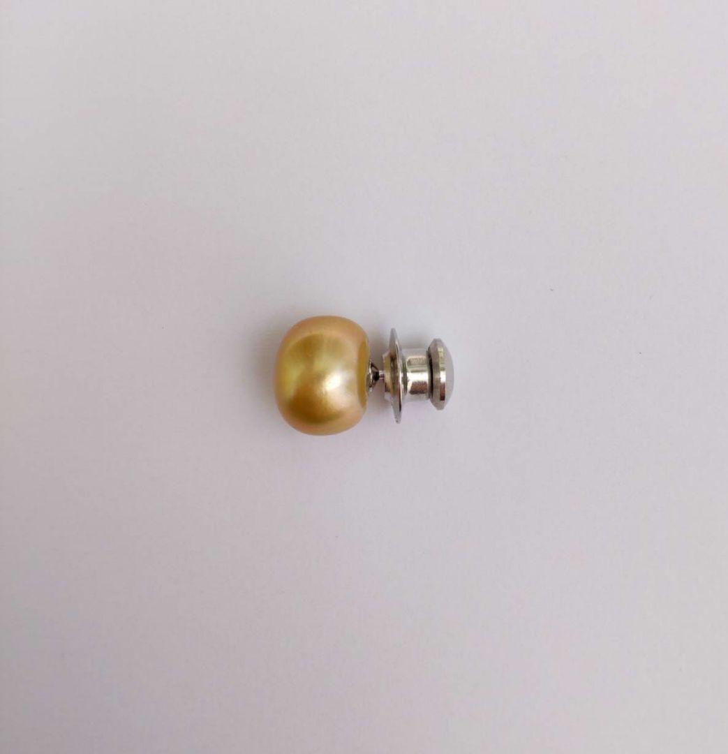 大粒 ゴールデンパール ピンタック 11×12mm 南洋真珠 タヒチ